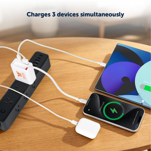 Zip ETL-Listed 20W PD Dual Port Wall Charger with Retractable USB-C Cable