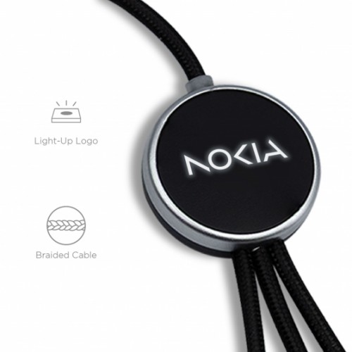 Velora 3-in-1 Light-Up Charging Cable with Apple & Samsung Watch Charging Attachment