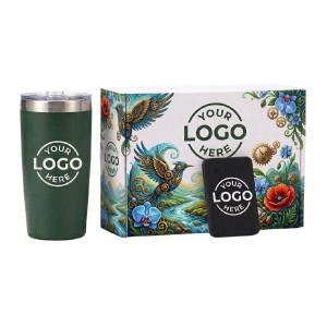 On-The-Go Essentials Gift Set - Custom Logo Two-Tone Himalayan Tumbler & Power Bank
