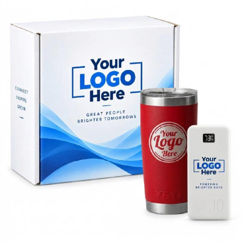 Signature Essentials Gift Set - Custom Logo YETI® Tumbler & Power Bank Signature Essentials Gift Set - Custom Logo YETI® Tumbler & Power Bank